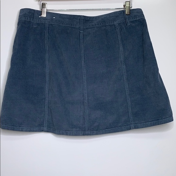 AMERICAN EAGLE Ash Blue Corduroy A-Line Zip Skirt - Picture 6 of 9